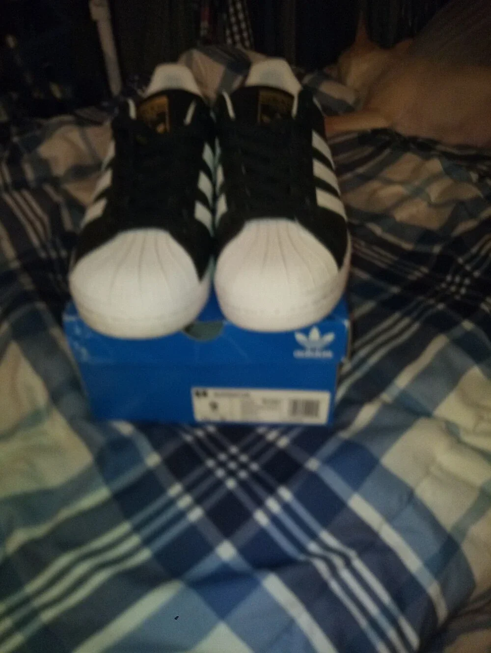 ADIDAS SUPERSTAR Size US 9 FX2331 Black and White Shell-Toe Sneakers for Men
